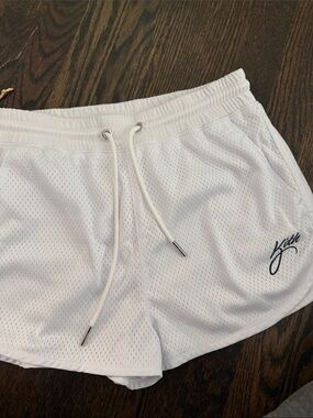 Kith White Mesh Shorts with Script Logo